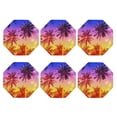 thumbnail image 2 of Bingfone Vintage Palm Trees At Sunset Leather Drinks Coasters With Set Of 6,Suitable For Home Kitchen,Coffee Cup Coasters Home Gift, 2 of 9
