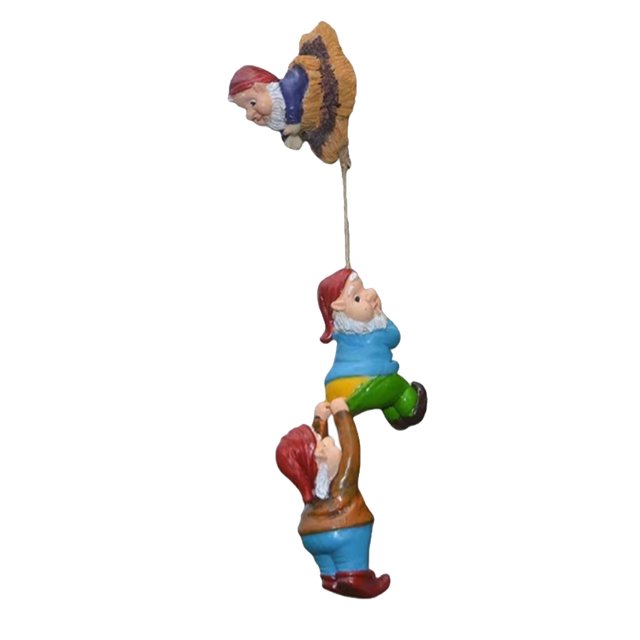sweethay Gnomo elfo, árbol trepador, de enano de resina, adorno colgante para el hogar, arte, jardín, Patio, decoración de micropaisajismo al Decoración del hogar Talla pequeña sweethay HA070897-01