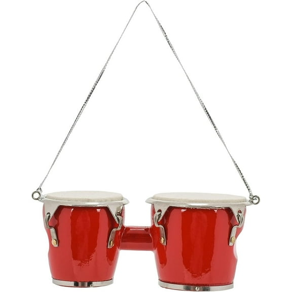 Broadway Gifts Co Double Red Conga 3.5 inch Wood and Brass Hanging Ornament