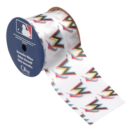 Offray 2.5 x9 MLB Miami Marlins Ribbon
