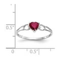 thumbnail image 5 of 10K White Gold Ring Band with Stones (07) July Ruby Heart Red, Size 7, 5 of 5