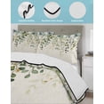 thumbnail image 3 of Quilt King Size Bedding Set, Sage Green Reversible Summer Quilt 3 Pieces, Eucalyptus Leaves Lightweight Bedspreads Coverlets with 2 Pillow Shams for All Seasons, 3 of 5