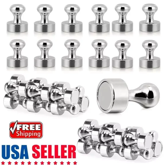 12 Magnetic Strong Fridge Magnets Neodymium Crafts Whiteboard Push Pins Us (B30)