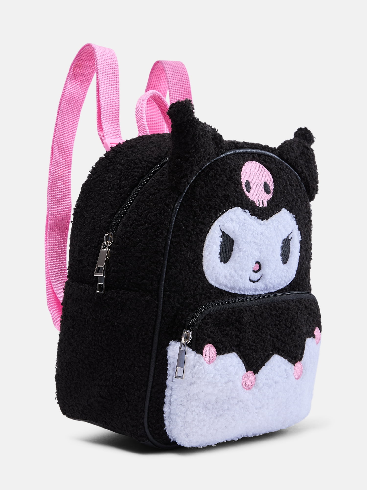 Kuromi Girls 10.5" Chenille Mini Backpack, Black