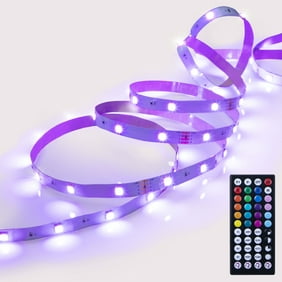 onn. Multicolor LED Light Strip with Sound Reactive Technology, 65'