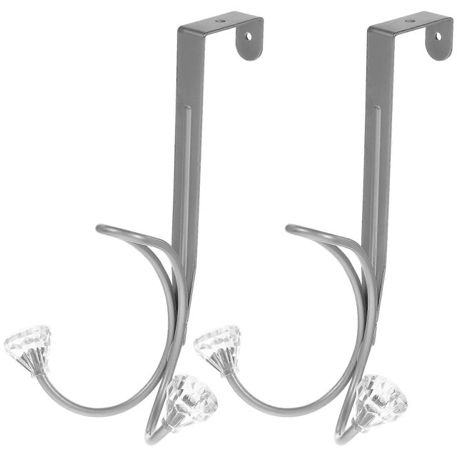 Towel Hooks Heavy Duty Over Door Hangers Hooks Iron Acrylic For Household Hanging Organizers Clothes Coats Towels 8.3×5.3×2.8in Multi Hook Hanger 2Pcs