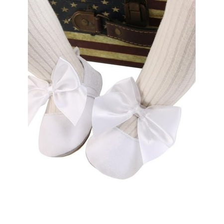 

Baby Girls Mary Jane Flats with Bowknot Non-Slip Toddler First Walkers Princess Dress Shoes with Big Bowknot
