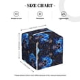 thumbnail image 4 of Sikiie cool blue flower Skull Leather Tissue Box Cover Square, tissue box holder, Tissue Box with Bottom Belt-5.2”x5.2”x5.2”, 4 of 7