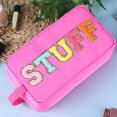 thumbnail image 4 of Bolsa de cosméticos Chenille Letters Candy Color Travel Makeup Pouch Monedero (Estilo D), 4 of 6