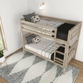 thumbnail image 6 of Max & Lily Bunk Bed, Scandinavian Solid Wood Twin over Twin Bunk Beds for Kids, Blonde, 6 of 11