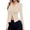 Beige, variant on Fiaer Women's Button down Shirts V Neck Collared Ruched Slim Fit Long Sleeve Shirt Casual Spring Fashion Tops White XL
