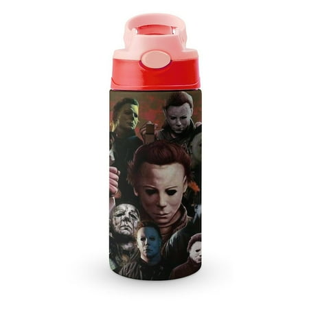

Michael Myers Children Water Bottle with Straw Vacuum Insulated Stainless Steel Reusable Proof Water Cup Kids Boys Girls