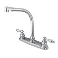 thumbnail image 1 of Kingston Brass GKB711ALLS Water Saving Victorian High Arch Kitchen Faucet with Lever Handles, Chrome, 1 of 1
