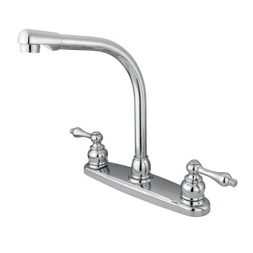 Kingston Brass GKB711ALLS Water Saving Victorian High Arch Kitchen Faucet with Lever Handles, Chrome