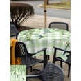 thumbnail image 5 of Outdoor Tablecloth with Umbrella Hole for Patio/Picnic/Party/Camping, Spring Plants Waterproof Table Cloth Square Cover Washable, Watercolor Birds Leaves Flowers Green Plaid (54"x 54"), 5 of 8