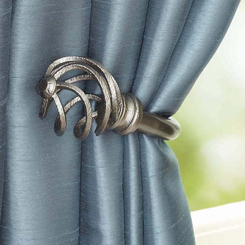 Better Homes and Gardens Pewter Cage-Shaped Curtain Rod Finials with ...