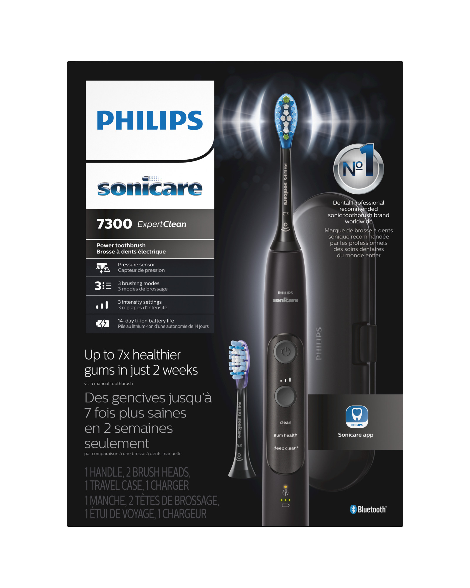 Philips Sonicare ExpertClean 7300, Rechargeable Electric Toothbrush, Black HX9610/17 - image 18 of 19
