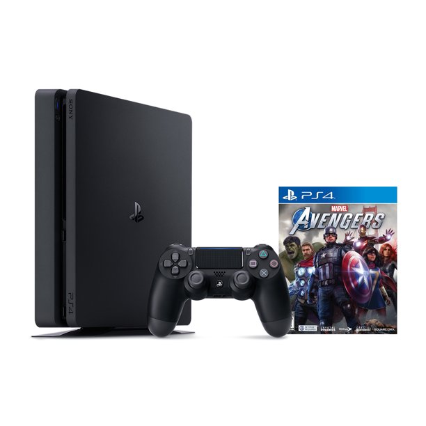 Playstation 4 1tb Console With Marvel S Avengers Ps4 Slim 1tb Jet Black Hdr Gaming Console Wireless Controller And Game Walmart Com Walmart Com