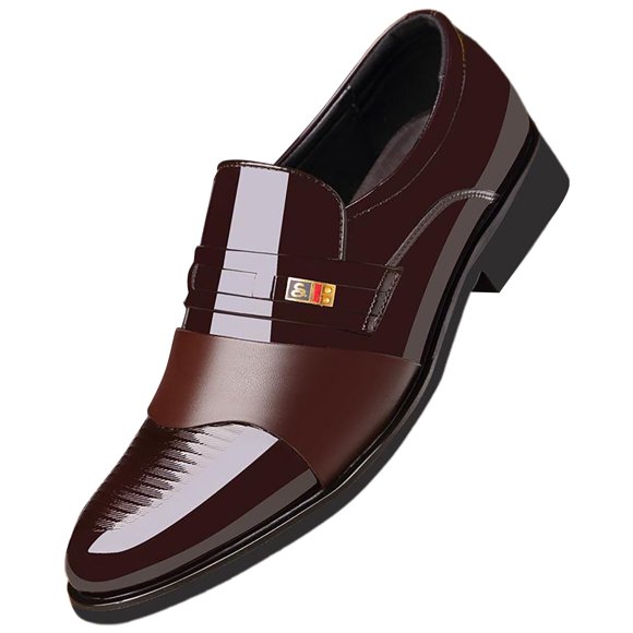 HBFAGFB Men's Shoes Business Casual Cowhide Shoes Fashion Versatile Leather Shoes Brown Size 41