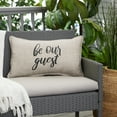 thumbnail image 2 of 20" Gray and Black Sunbrella "Be Our Guest" Cast Silver Corded Indoor and Outdoor Rectangular Throw Pillow, 2 of 2