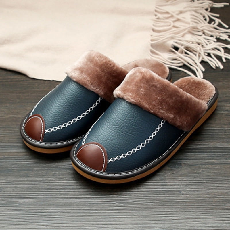 leather indoor slippers