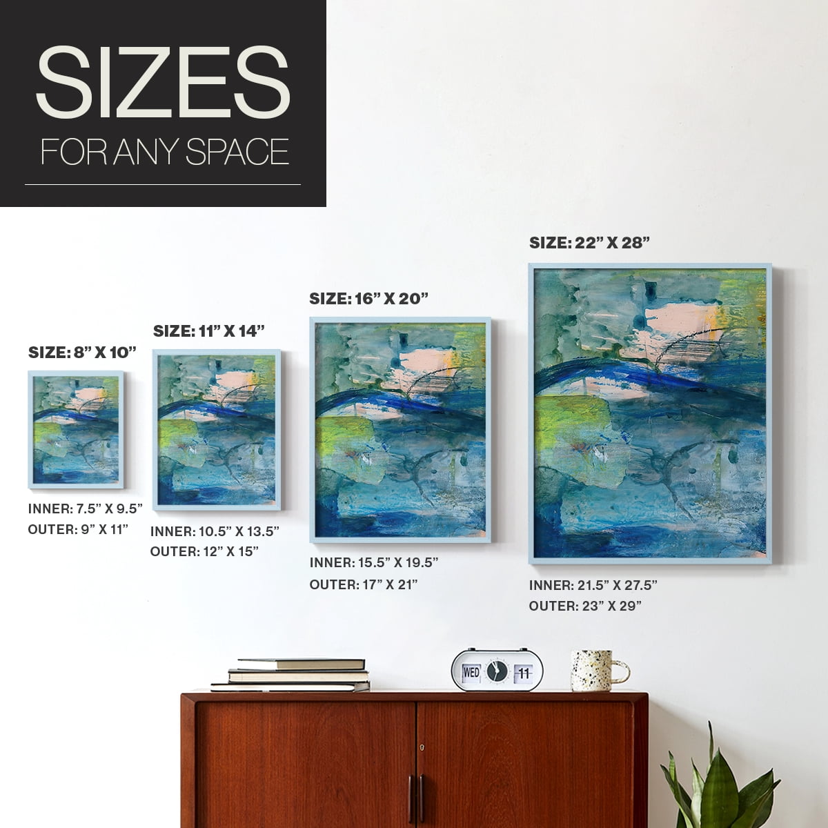Spring Winds VIII in Blue Solid Wood 8 x 10 Framed Print