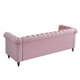 thumbnail image 3 of 3 Seater Chesterfield Button Tufted Velvet Sofa, Wide Upholstered Couch with Rolled Arms Removable Cushions Metal Legs for Living Room Office Apartment, 3 of 11
