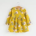 thumbnail image 2 of WUANDIXFA Little Girl Long Sleeve Dress Princess Dress Baby Toddler Girl Party Dresses Long Sleeve Tutu Dress Back to School Dress Yellow,120, 2 of 4