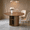 Walnut02, variant on BSHTI 47.32" Round Dining Table with Storage Shelf, MDF with Walnut Grain, 2-Tier Dust-Proof Cabinet, Seats 4, Easy Assembly