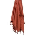 thumbnail image 2 of Burnt Orange Knitted 100% Cotton Throw Blanket, 2 of 5