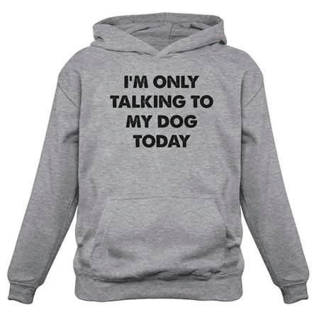 Tstars Womens Dog Lover Shirt Gift for Dog Owner I'm Only Talking to my Dog Today Hooded Top Funny Humor Animal Lovers Shirt Pet Gifts for Her Introverts Women Hoodie