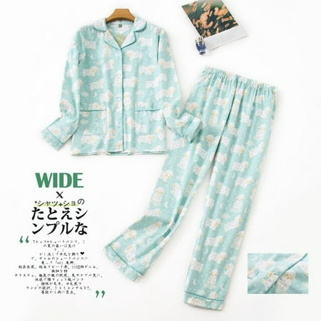 

Women s Pajamas Plus Clothes Ladies Flannel Cotton Home Wear Suit Autumn Winter Pajamas Plaid Print Sleep Tops