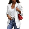 thumbnail image 2 of adviicd Women's Blazers & Suit Jackets Women's Relaxed Scuba Knit Stretch Blazer with Scrunch Sleeves (White,XXL), 2 of 5