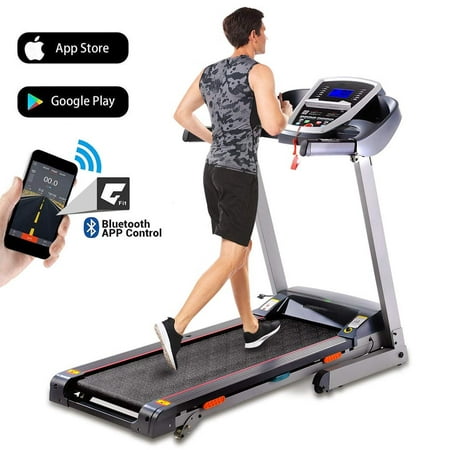 Treadmill 3.0Hp APP Bluetooth Control Incline Folding Electric Treadmill Low Noise Running Machine for Gym (Best Gym Program App)