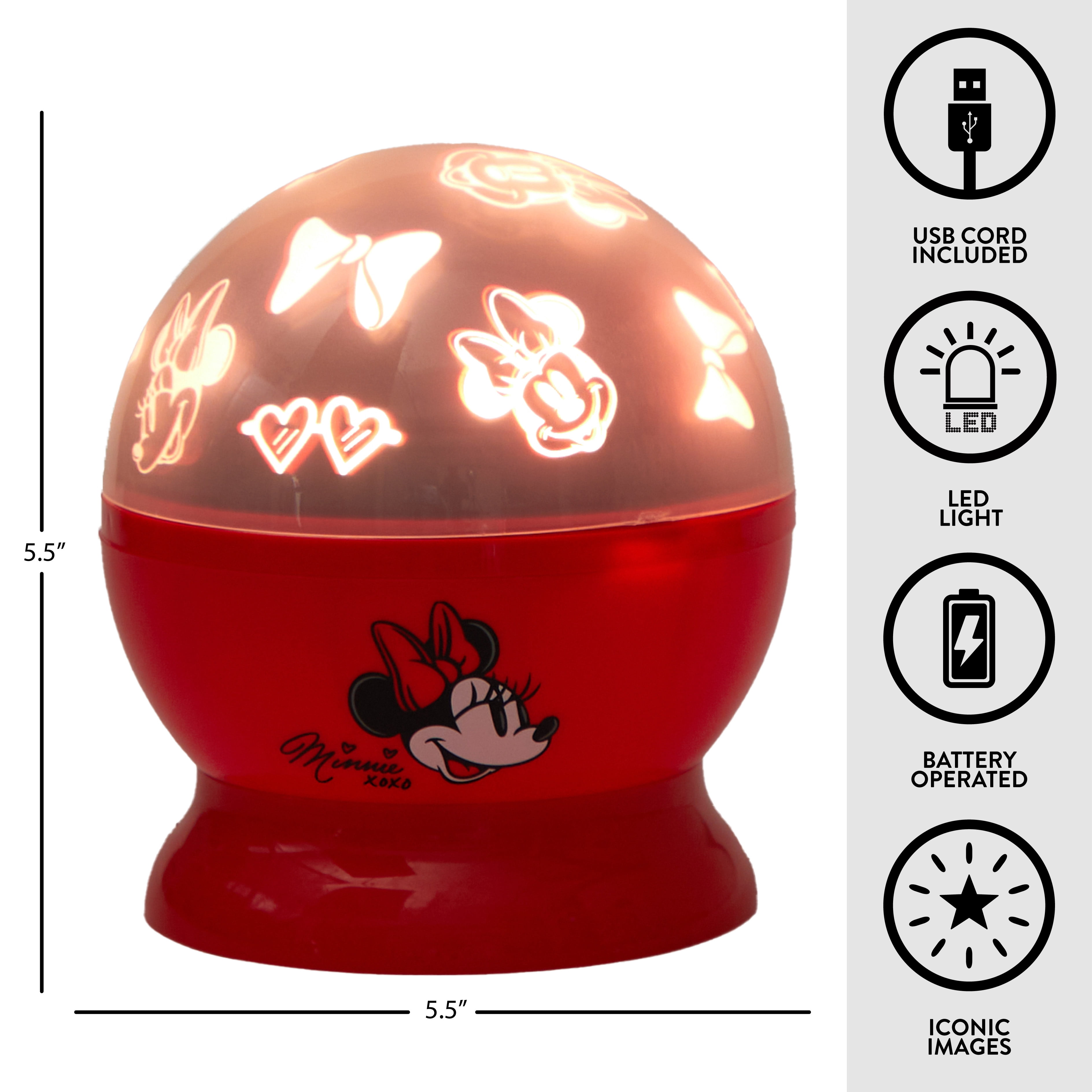 Disney Minnie Mouse Rotating Projector Lamp, 5.5"