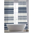 thumbnail image 6 of Navy Blue Striped Semi Sheer Curtains 108 Inch Length 2 Panels Set, Farmhouse Geometric Stripe Sheer Kitchen Curtain Privacy Voile Window Curtain for Living Room Bedroom Rod Pocket Drapes, 6 of 7
