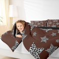 thumbnail image 3 of Manfei Vintage Cheetah Stars Queen Comforter Set,Cartoon Themed Comforter Sets Queen,Brown White,Black Reversible,3pcs,1 Comforter and 2 Pillowcases, 3 of 7