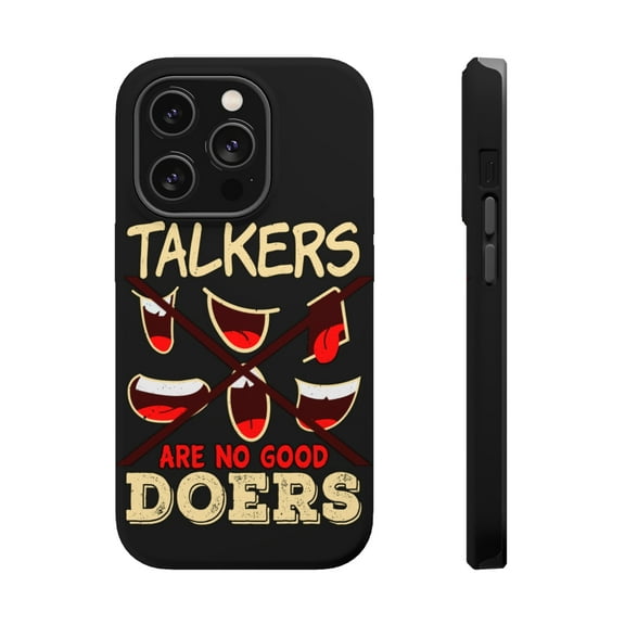 DistinctInk Tough Case for Apple iPhone 15 PRO (6.1" Screen), Compatible with MagSafe Charging - Talkers No Good Doers