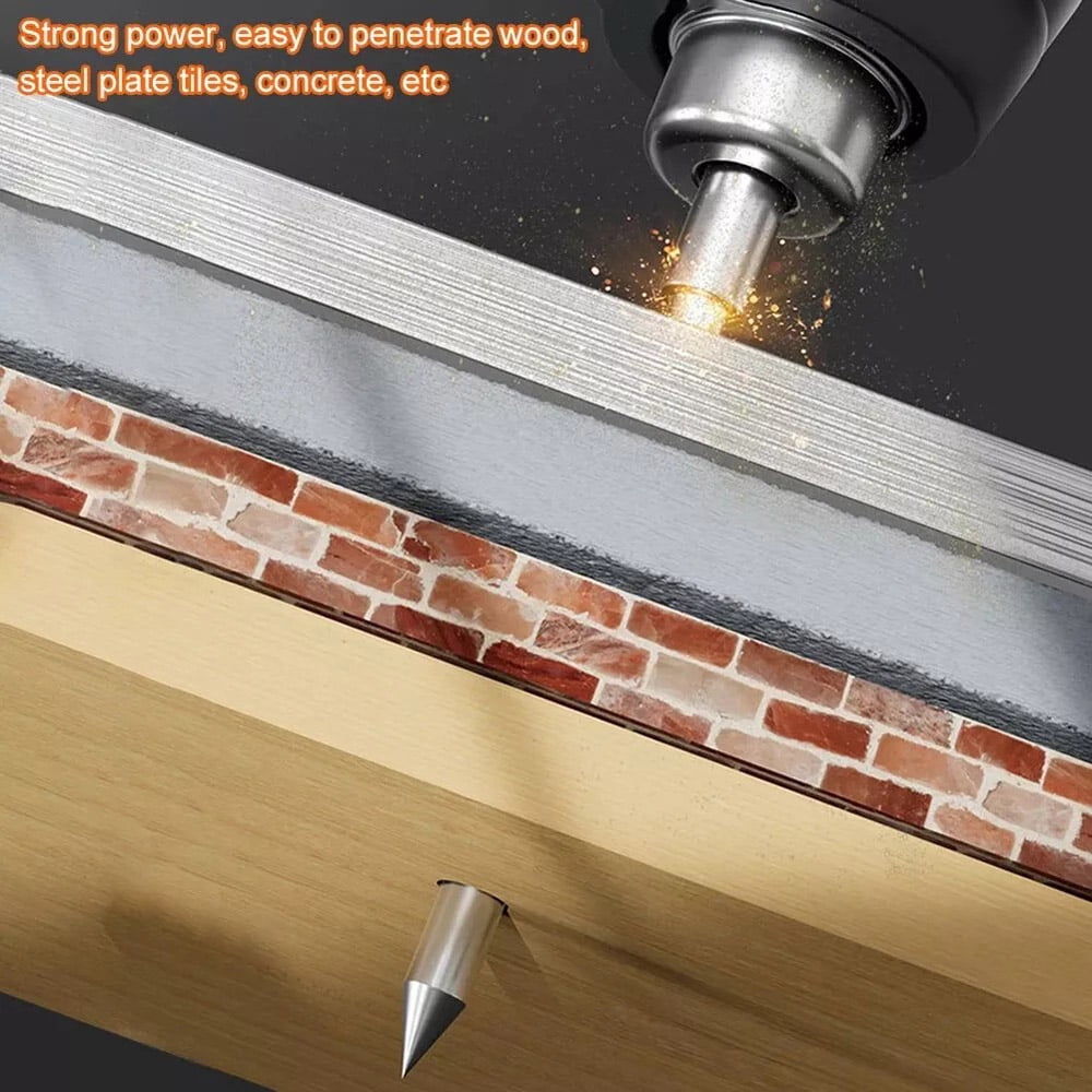 Powerful Concrete Nail Gun Air Nailer Tool with 50PCS Round Nails for Wall Fastening, Heavy Duty Air-Powered Concrete, Brick, Masonry Framing, Flooring and Construction Projects