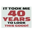 thumbnail image 1 of 40th Birthday Cutting Board, 40 Years and Looking Confident Cool Funny Catchphrase, Decorative Tempered Glass Cutting and Serving Board, Large Size, Dark Coral Black White, by Ambesonne, 1 of 1