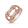 thumbnail image 3 of 1/2 ct t.w Round Cut Lab Created Moissanite Diamond Vine Vintage-Style Solitaire Enhancer Ring Wrap In 14K Rose Gold Over Sterling Silver (D Color,VVS1 Clarity 0.50 Cttw)-9.5, 3 of 6
