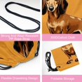 2Pcs Yellow Background Dachshund Drawstring Bag,Water Resistant Gym Bag