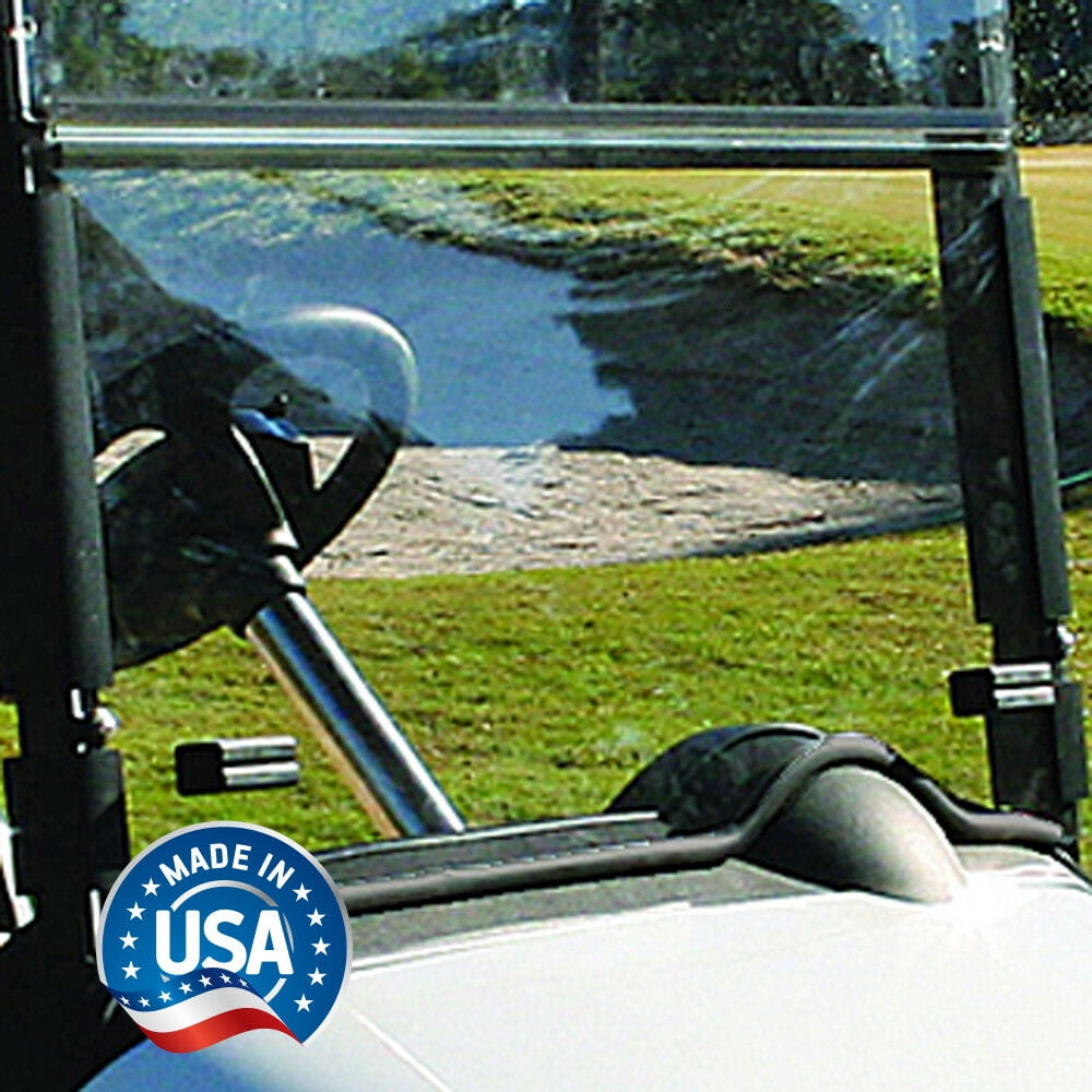 EZGO RXV Clear (with Rubber Trim) Fold Down Golf Cart Windshield US