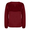 thumbnail image 4 of Lovskoo Womens Dressy Casual Blouse Keyhole Satin Silk Long Sleeve Shirts Business Work Tops Spring Fall Clothes 2025 Claret, 4 of 8