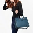 thumbnail image 4 of Women's Handbag Flap-over Belt Shoulder Bag Top Handle Tote Satchel Purse Work Bag w/Matching Wristlet, 4 of 9