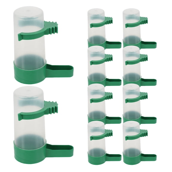BESTYASH 10Pcs Green Automatic Bird Water Dispensers for Pet Use with 12 Inch Outlet Sturdy Design