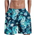 thumbnail image 2 of Puntoco Pantalones Cortos Con Estampado Hawaiano Para Hombre, Pantalones Cortos Con Bolsillo Y Cordón, Color S, 2 of 5