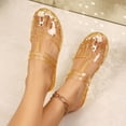 thumbnail image 6 of HOWPAY Womens Sandals Glitter Clear Flats on Hollow out Slides Closed Toe Summer Beach Jelly Shoes Comfortable Casual Slippers Yellow 40, 6 of 7