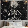 thumbnail image 2 of Orinice  Skull Tapestry Meditation Skeleton Tapestry Chakra Tapestry Starry Tapestry Black and White Stars Tapestry for Room 40x60inch, 2 of 6