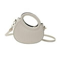thumbnail image 2 of Crossbody Bags for Women, Tote Bag for Women, Round Handle Purse Shoulder Bag Personalize Small PU Retro Satchel Handbag for Women, White, 2 of 7